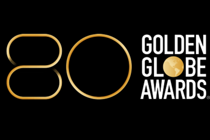 © Hollywood Foreign Press Association White and gold text on a black background with a golden image of the globe replacing the 'o' in 'globe'.