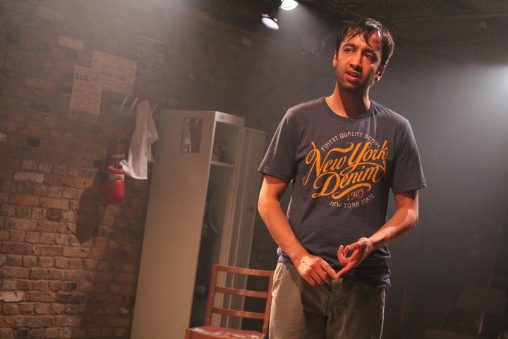 Asif Khan on stage in Love Bombs and Apples