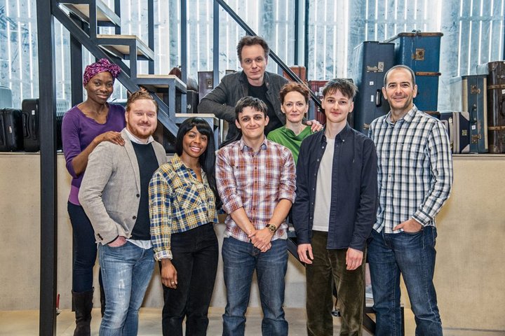 A group of new cast members of Harry Potter and the Cursed Child with Joe Idris-Roberts in the centre